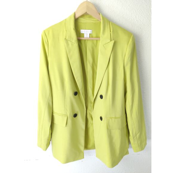 House Of Harlow 1960 Light Green Double Breasted Button Longline Blazer Size M - Picture 1 of 9